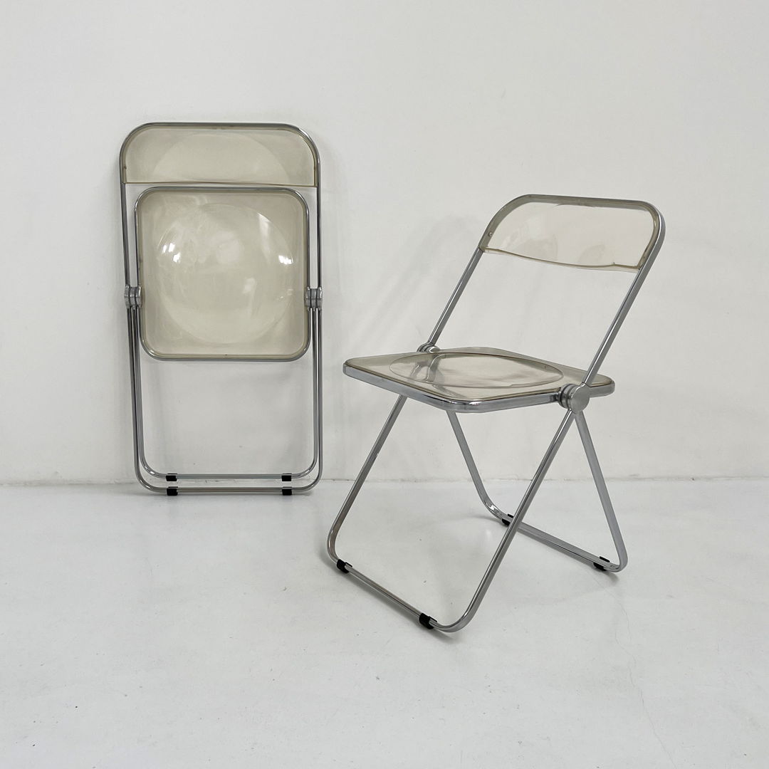 Clear Plia Folding Chair by Giancarlo Piretti for Anonima, 1960s