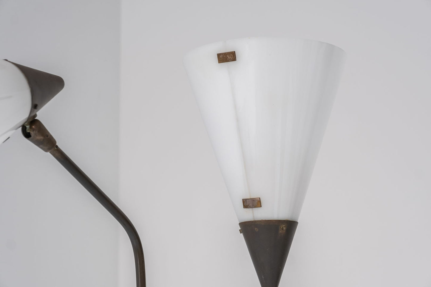 Rare 339-2 PX two armed floor lamp by Angelo and Giuseppe Ostuni & Renato Forti for Oluce, Italy 1952.