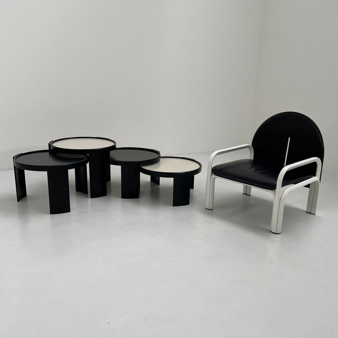 Set of Large Reversible Nesting Tables by Gianfranco Frattini for Cassina, 1960s