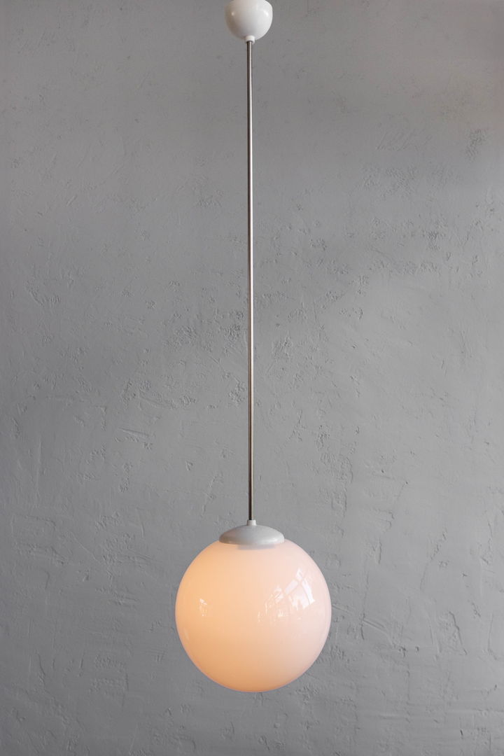 White Bakelite Czechoslovak Hanging Lamp, 1970s