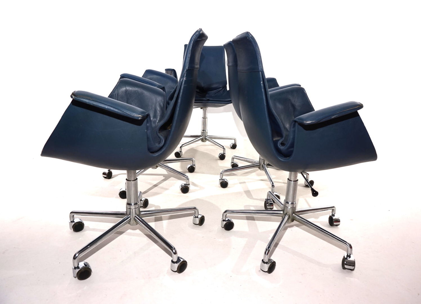 Set of 5 Kill International 6727 leather office chairs by Fabricius & Kastholm