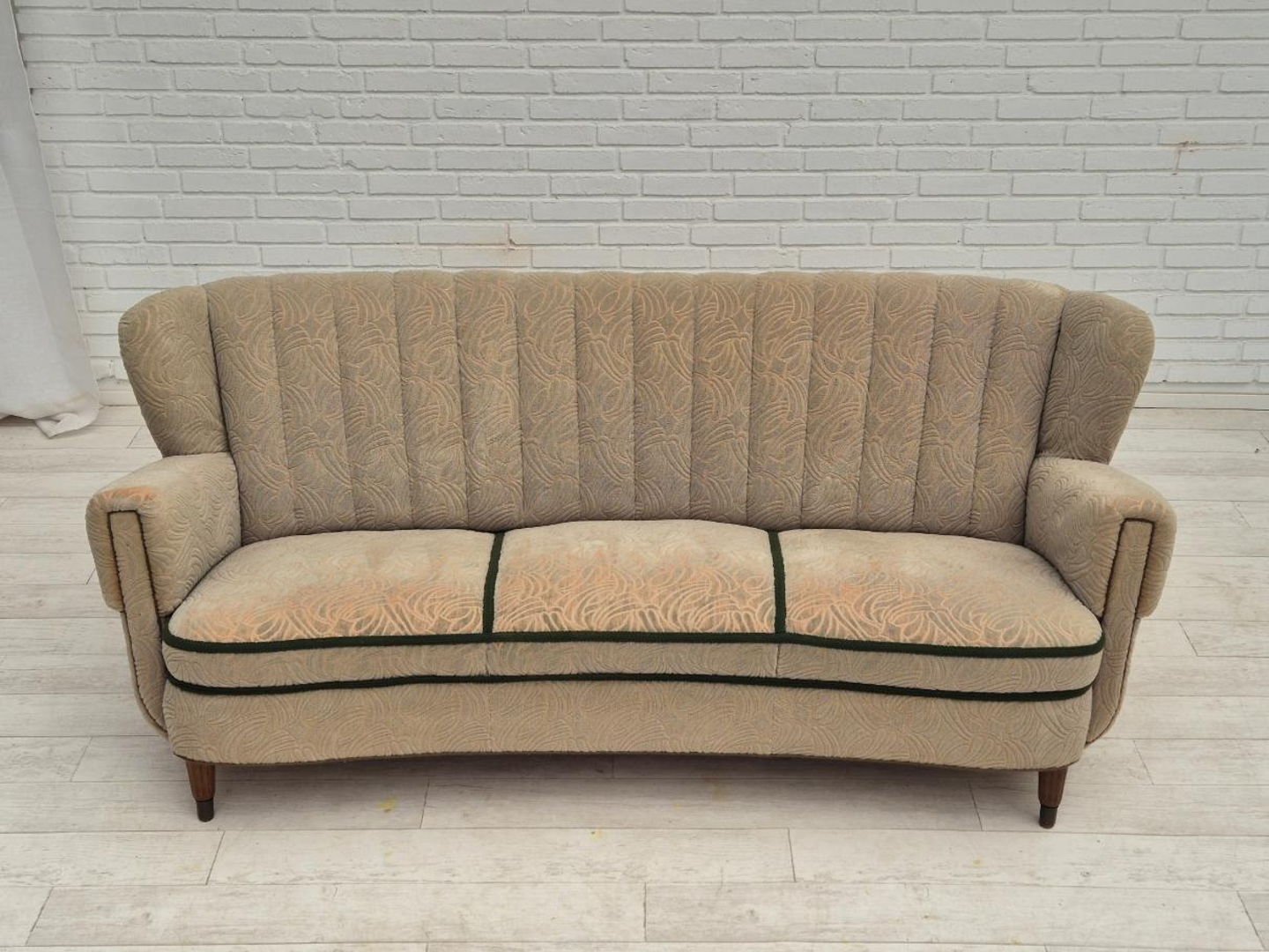 1960s, Danish 3 seater sofa, original good condition, cotton-wool.