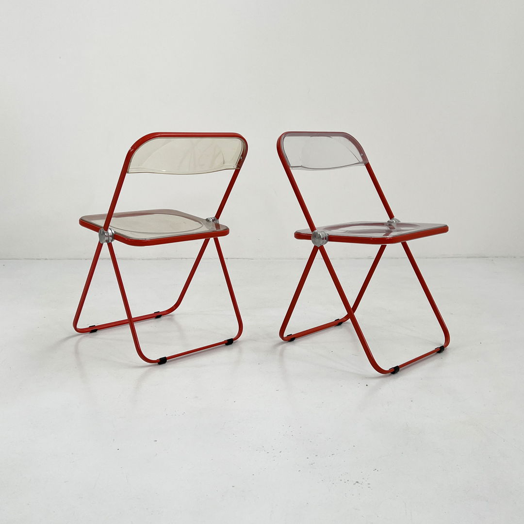 Coral Plia Folding Chair by Giancarlo Piretti for Anonima Castelli, 1960s