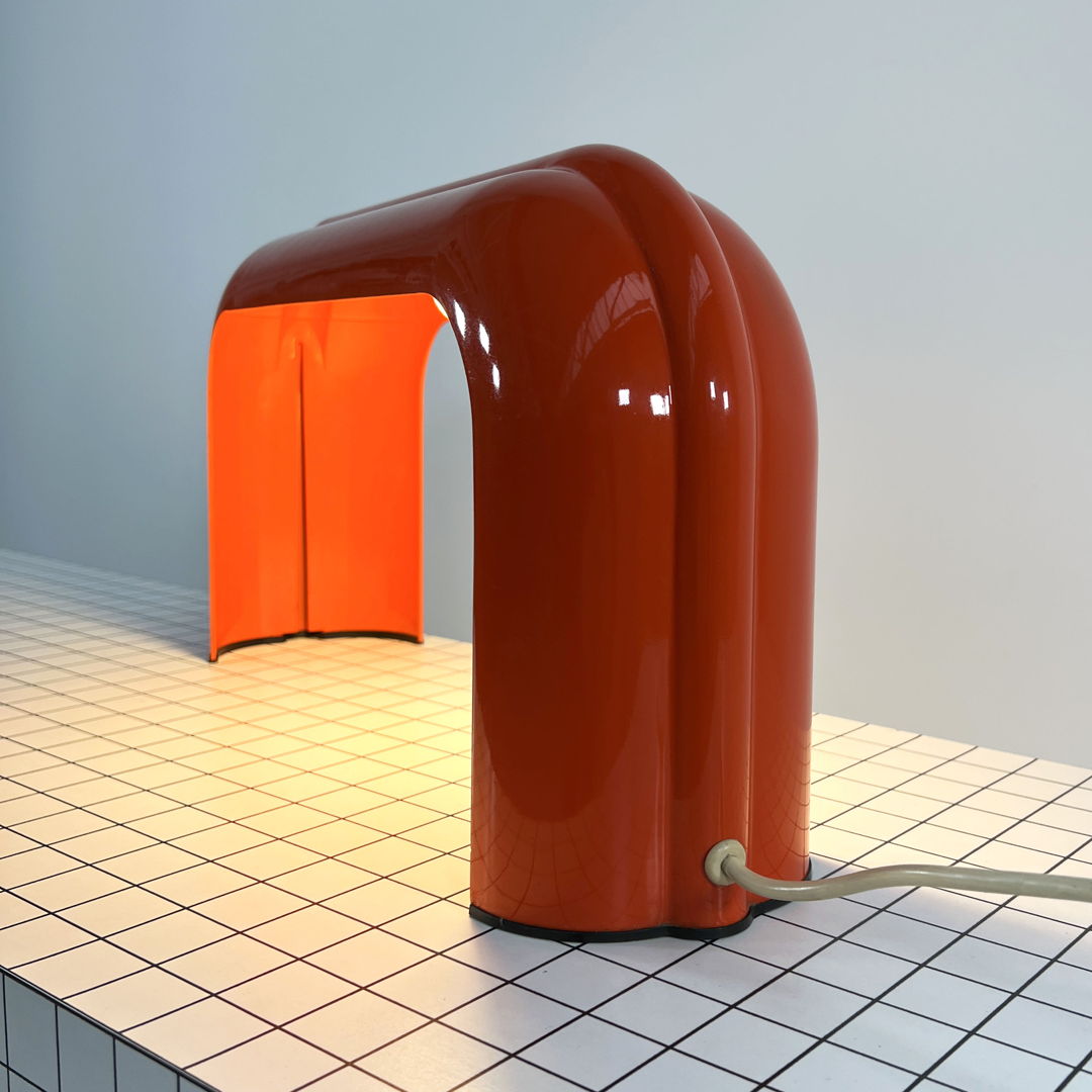 Orange Eco Table Lamp by Luciano Annichini for Artemide, 1970s