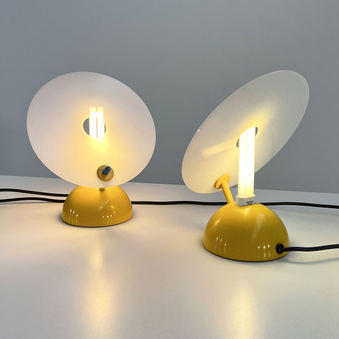 Pair of Neon Table Lamps by R. Barbieri & G. Marianelli for Tronconi, 1980s