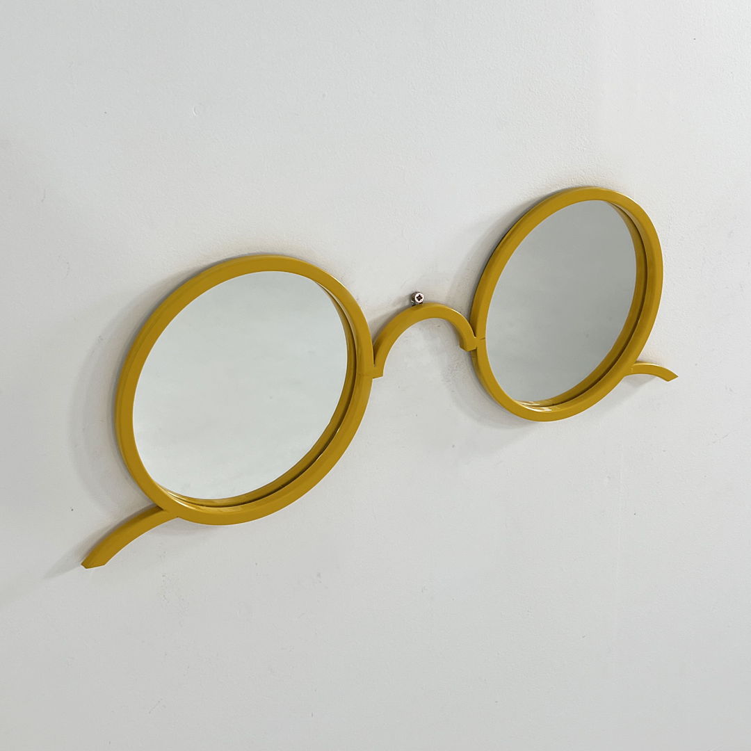 Yellow Sunglasses Wall Mirror, 1980s