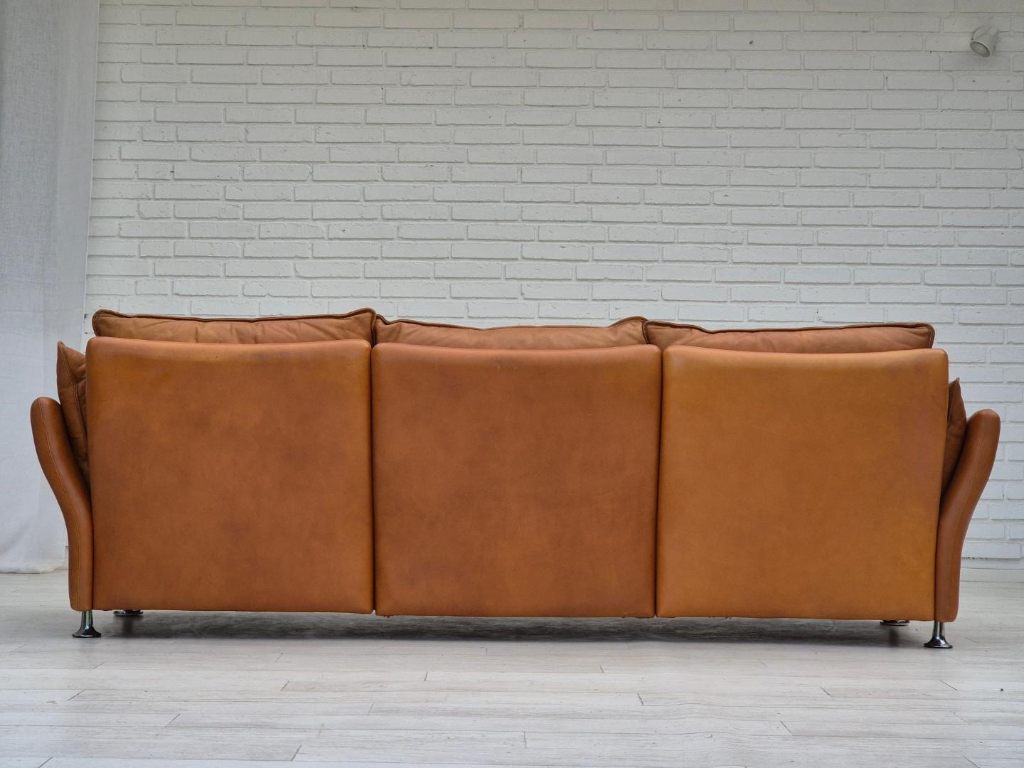 1970s, Danish 3 seater sofa, leather, original good condition.