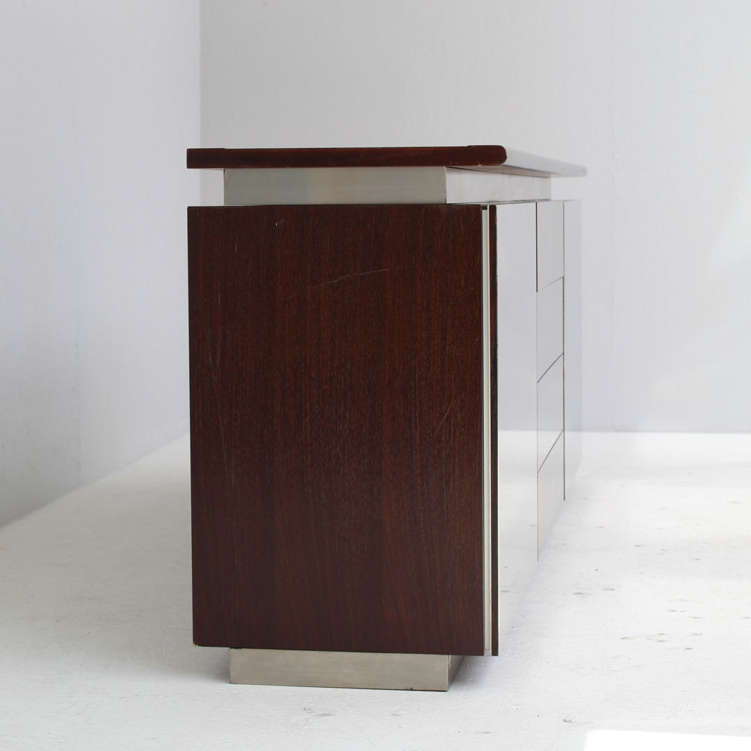 Silver Paroli sideboard by Giotto Stoppino & Ludovico Acerbis for Acerbis International, 1970s