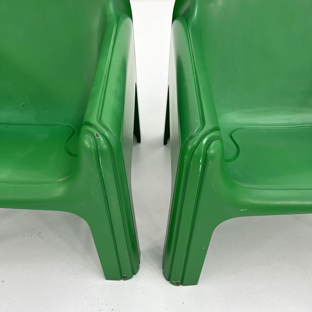 Pair of Green Model 4794 Lounge Chairs by Gae Aulenti for Kartell, 1970s