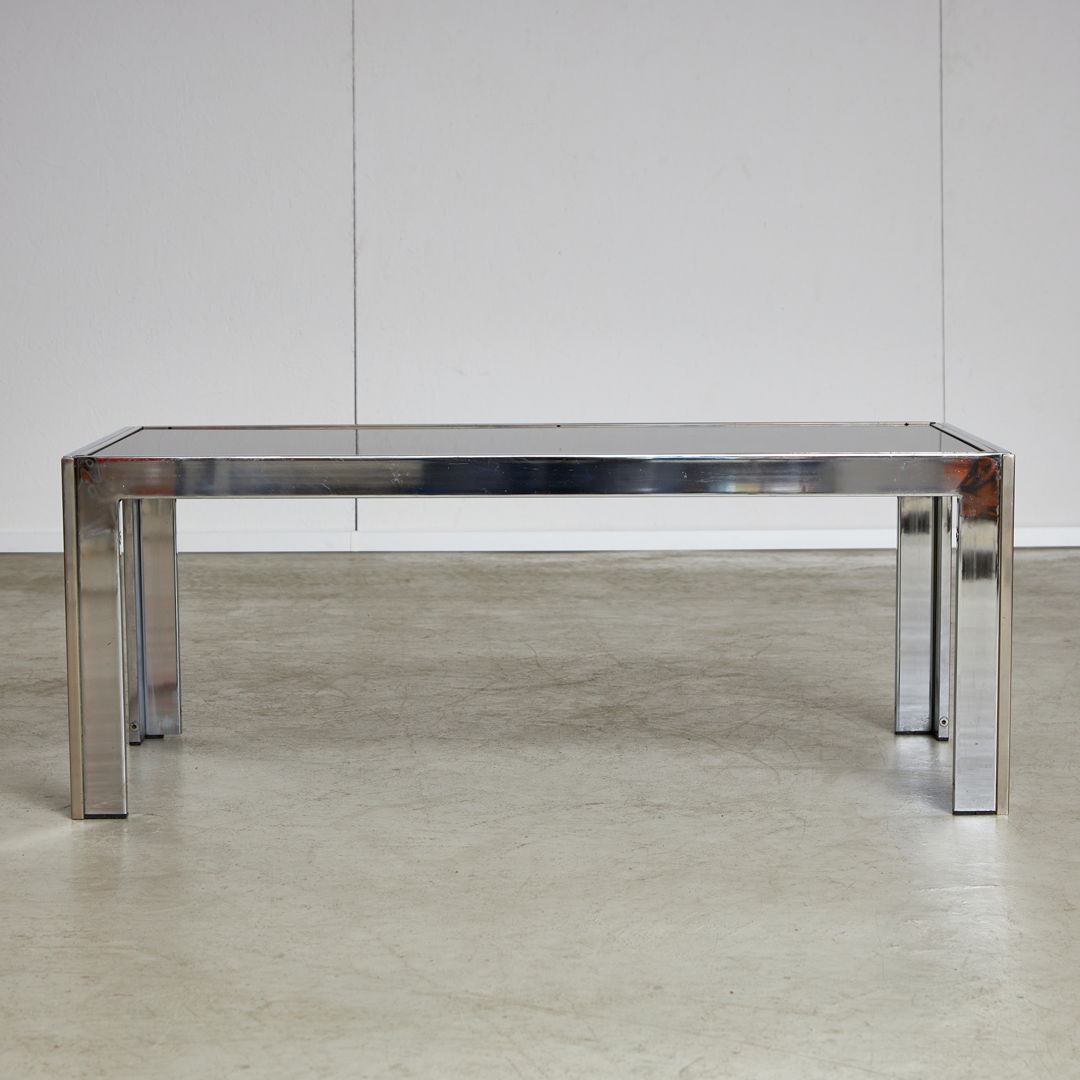 Chrome and Smoked Glass Coffee Table, 1970s