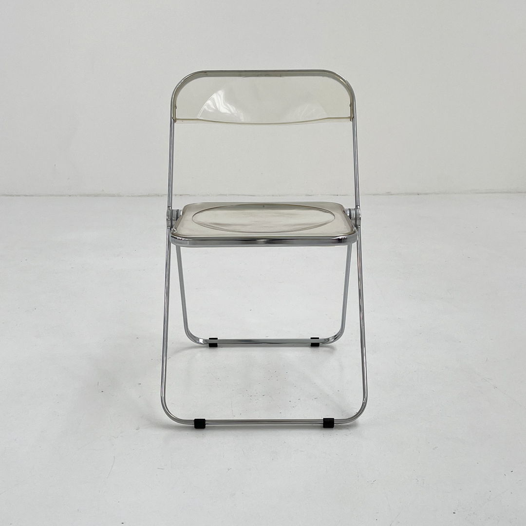 Clear Plia Folding Chair by Giancarlo Piretti for Anonima, 1960s