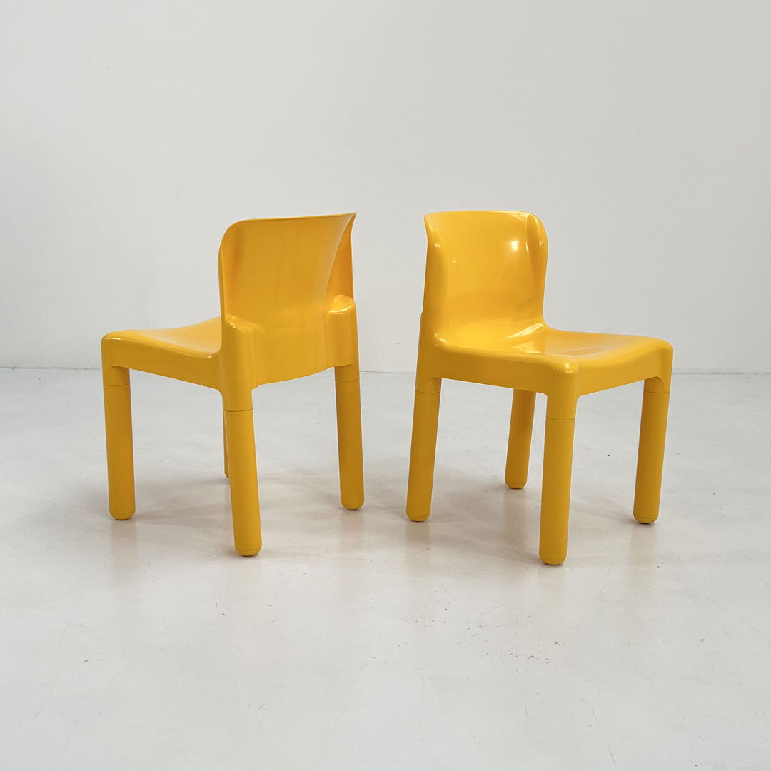 Yellow Model 4875 Chair by Carlo Bartoli for Kartell, 1970s