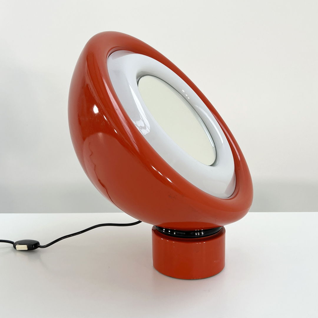 Red Rotating Mirror & Lamp by Elio Martinelli for Martinelli Luce, 1970s