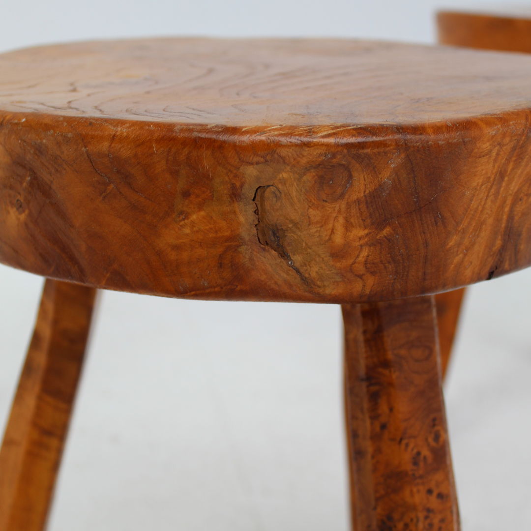 Set Burl wood stools