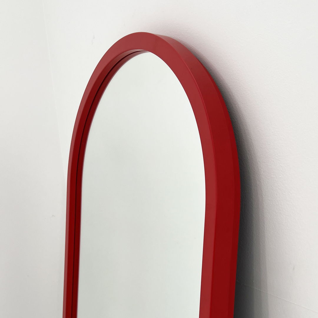 Large Red Frame Mirror by Anna Castelli Ferrieri for Kartell, 1980s