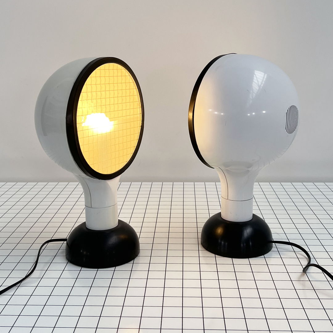 Pair of Drive Table Lamp by Adalberto Dal Lago for Bieffeplast, 1970s