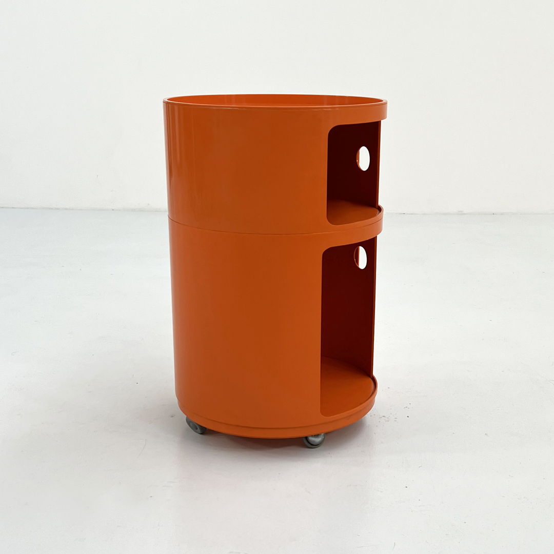Orange Round Componibili Storage Unit by Anna Castelli for Kartell, 1970s
