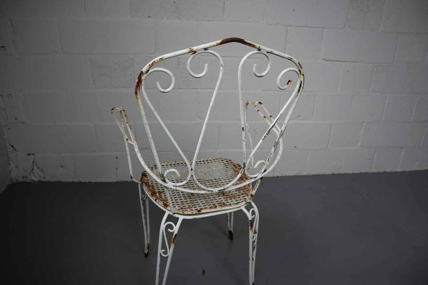 Set of Four Weathered Iron Garden Chairs