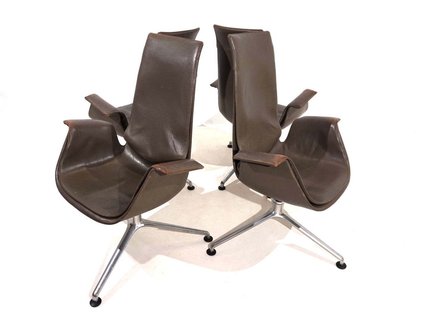 Set of 4 Kill International FK6725 leather chairs by Fabricius & Kastholm