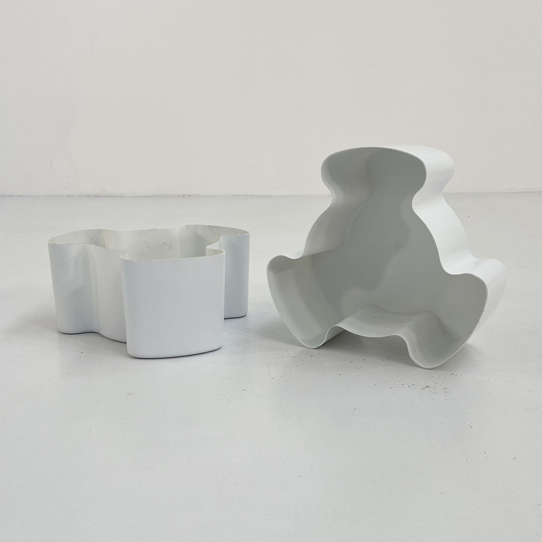 Pair of White Single Puzzle Planters from Visart, 1970s