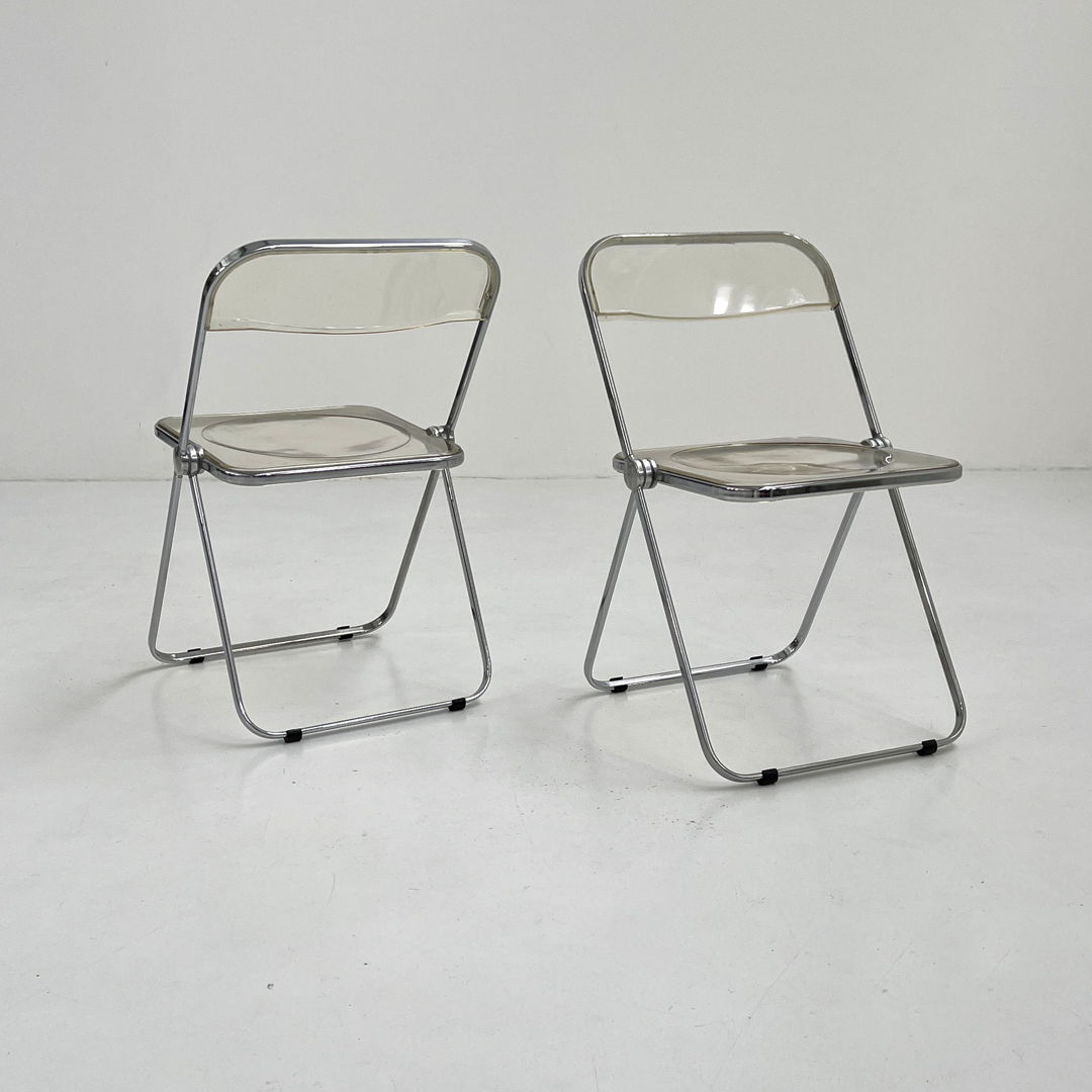 Clear Plia Folding Chair by Giancarlo Piretti for Anonima, 1960s