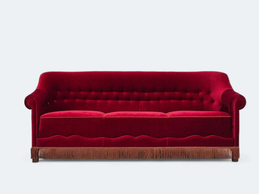 1960s, Danish 3 seater sofa, original condition, velour fabric.