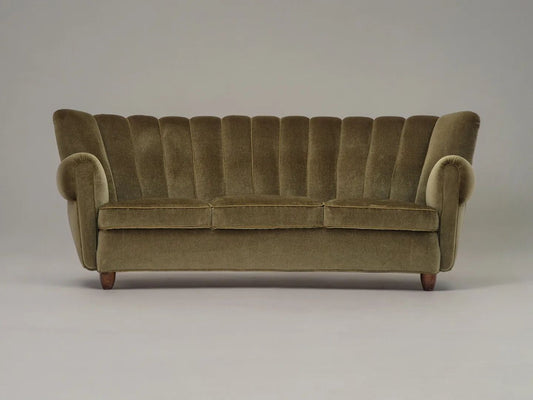 1960s, Danish 3-seater "Banana" sofa for Central Møbler Odense, original condition.