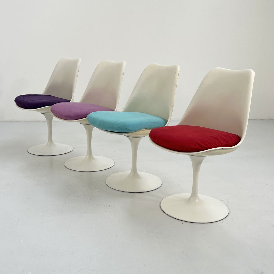 Set of 4 Multicolour Swivel Tulip Dining Chairs by Eero Saarinen for Knoll, 1960