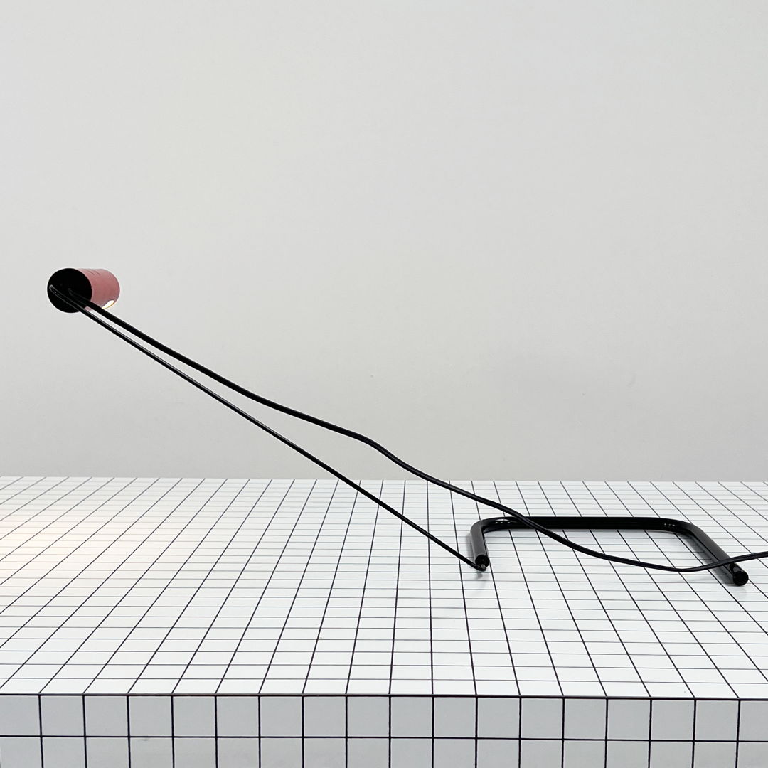 Red Slalom Desk Lamp by Vico Magistretti for Oluce, 1980s