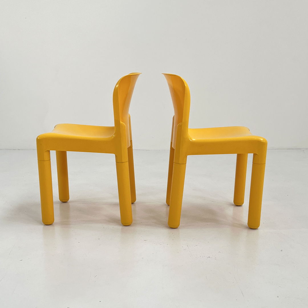 Yellow Model 4875 Chair by Carlo Bartoli for Kartell, 1970s