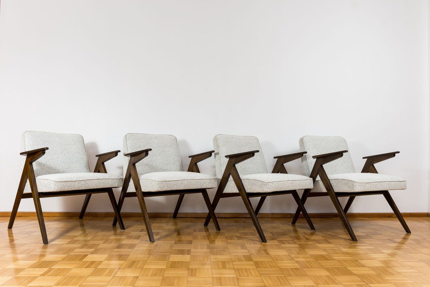 Set Of 4 Restored Mid Century "Bunny" Armchairs, Europe, 1970's