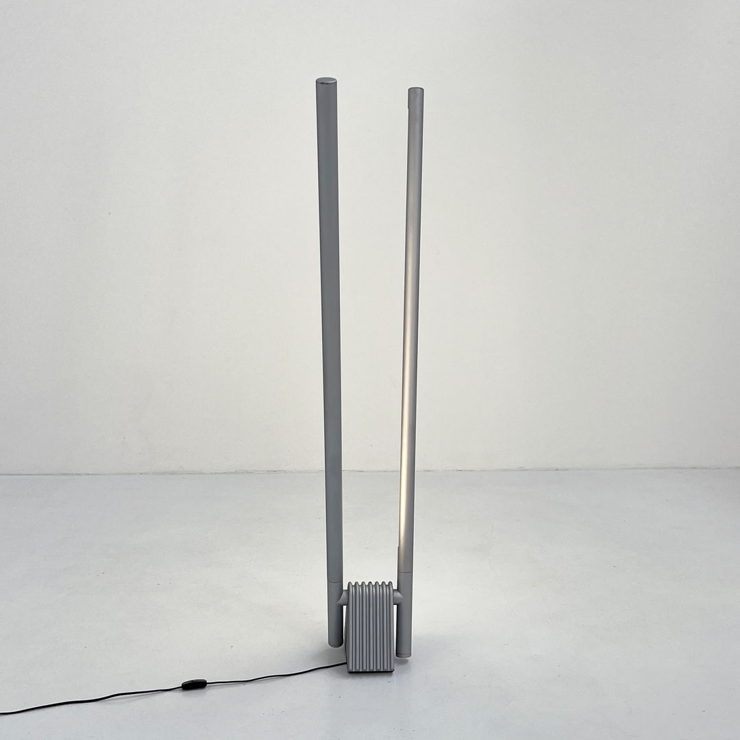 Grey Sistema Flu Floor Lamp by Rodolfo Bonetto for Luci Italia, 1980s