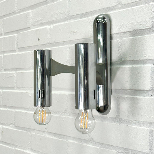 Chrome wall lamps by Gaetano Sciolari - 2 available