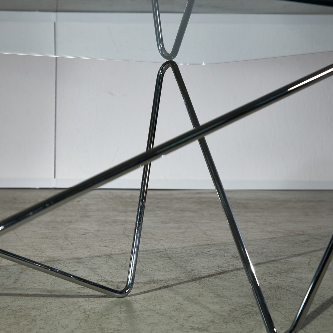 Coffee Table on Curved Chrome Legs