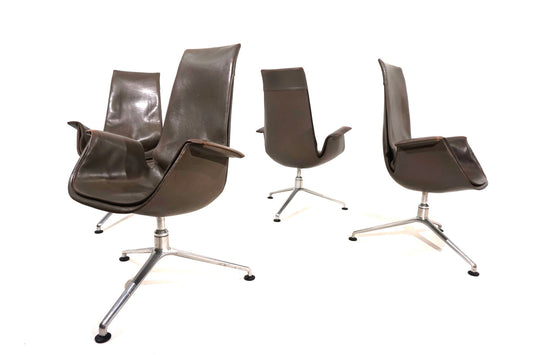 Set of 4 Kill International FK6725 leather chairs by Fabricius & Kastholm