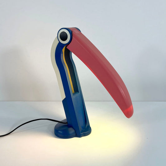 Blue/Pink Toucan Lamp by H.T. Huang for Huanglite, 1980s