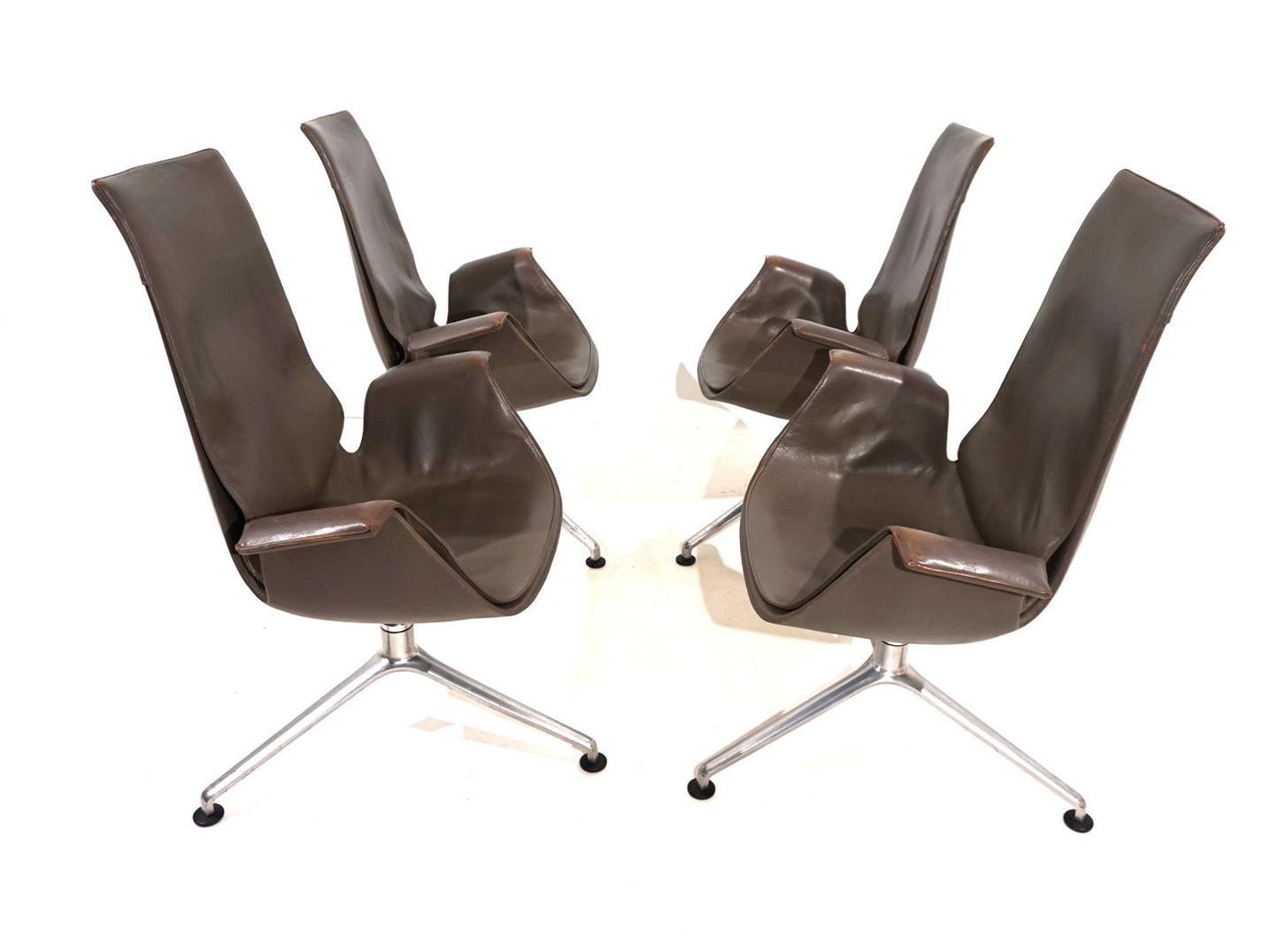 Set of 4 Kill International FK6725 leather chairs by Fabricius & Kastholm