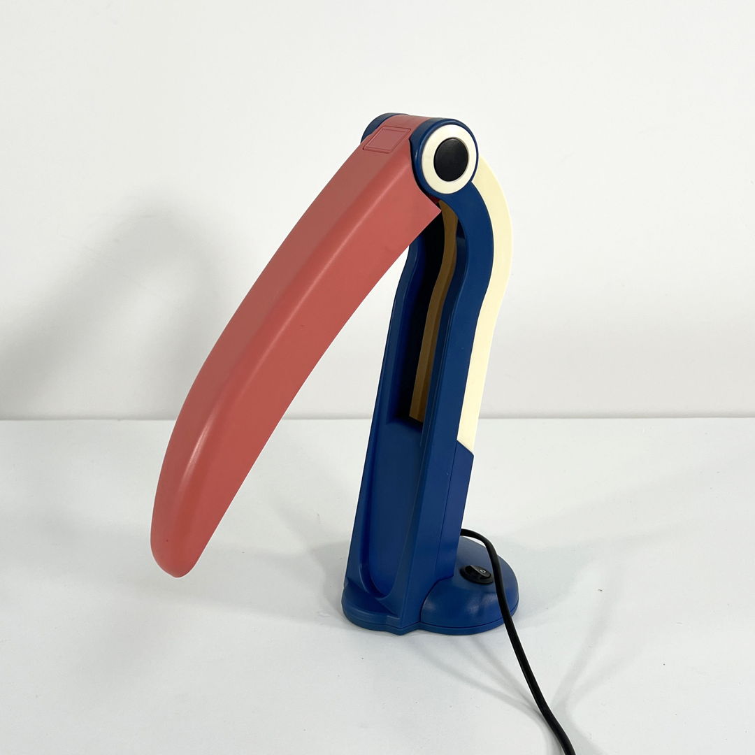 Blue/Pink Toucan Lamp by H.T. Huang for Huanglite, 1980s