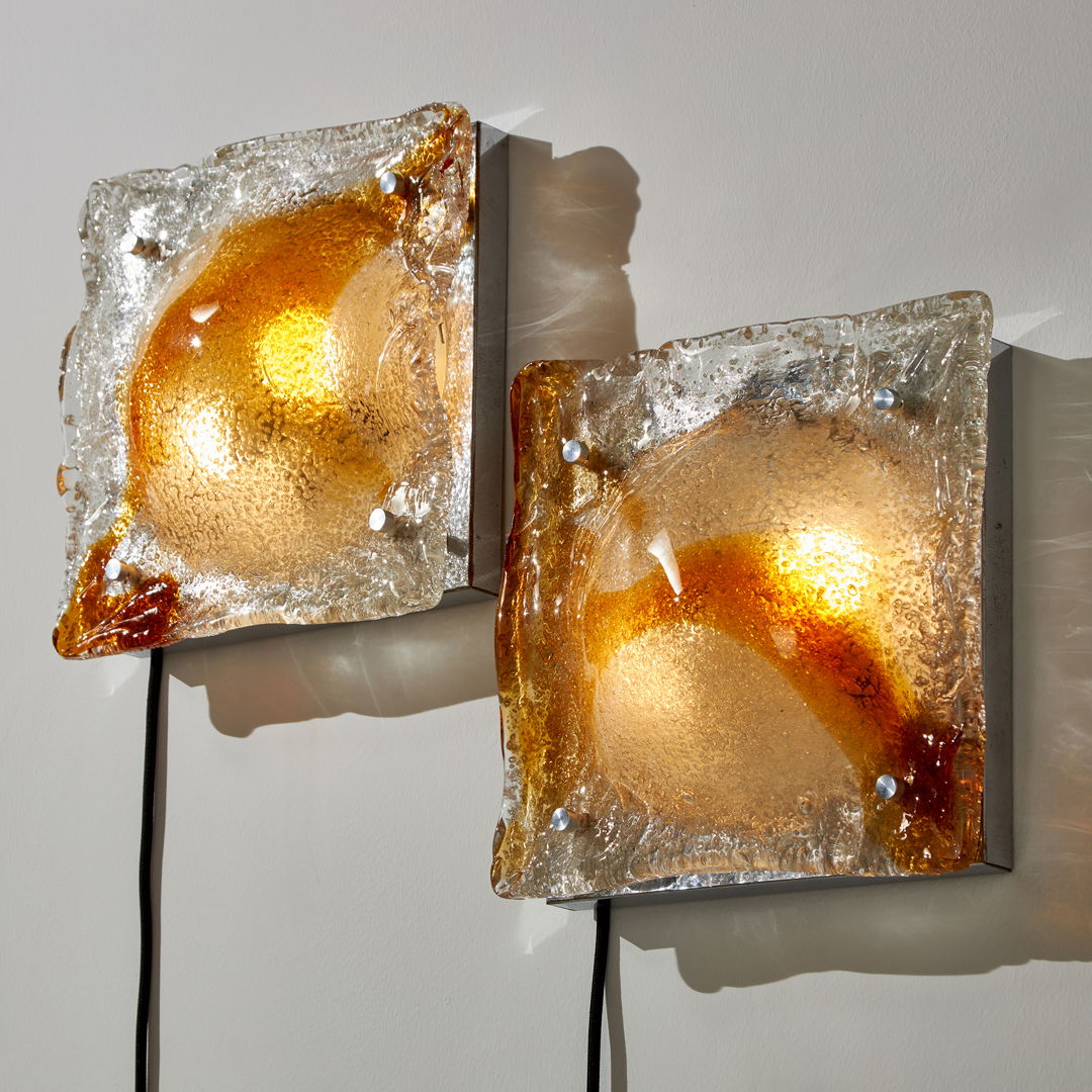 MURANO GLASS WALL LIGHT BY TONI ZUCCHERI FOR MAZZEGA