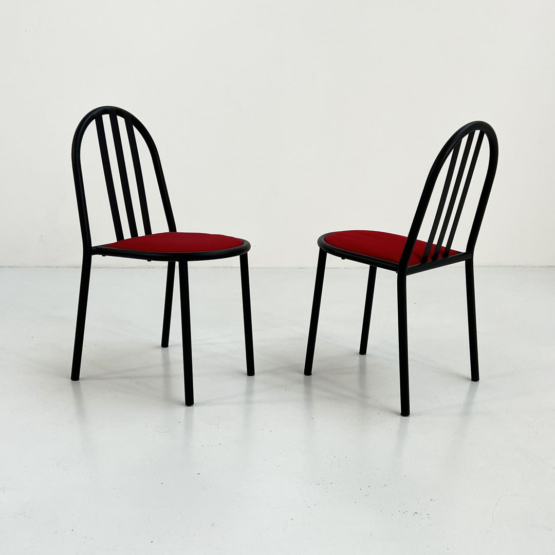 4 Red Fabric No.222 Chairs by Robert Mallet-Stevens for Pallucco Italia, 1980s