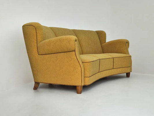 1960s, Danish 3-seater "Banana" sofa by Edmund Jørgensen, original condition.