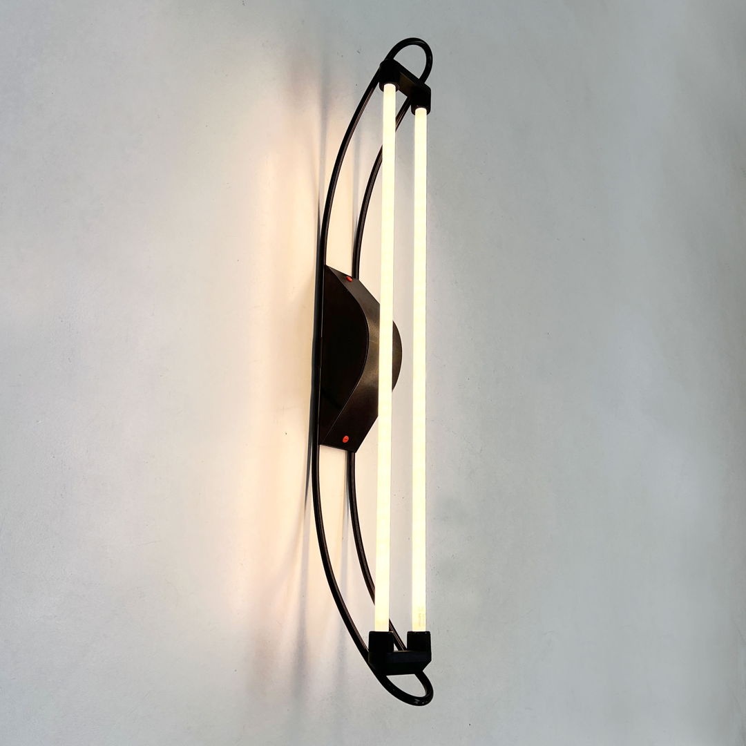 Black Neon Wall Lamp by Gian N. Gigante for Zerbetto, 1980s