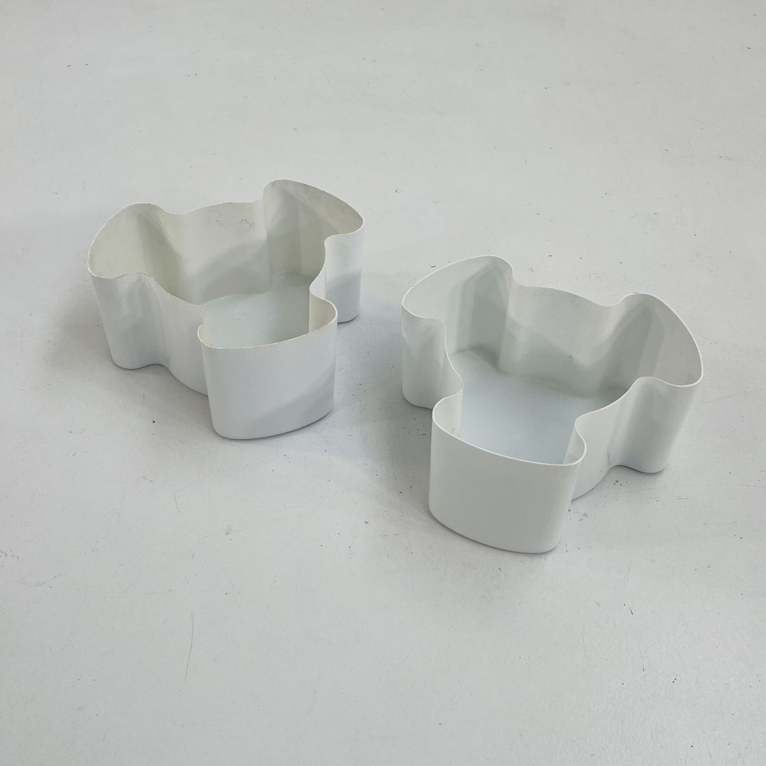 Pair of White Single Puzzle Planters from Visart, 1970s