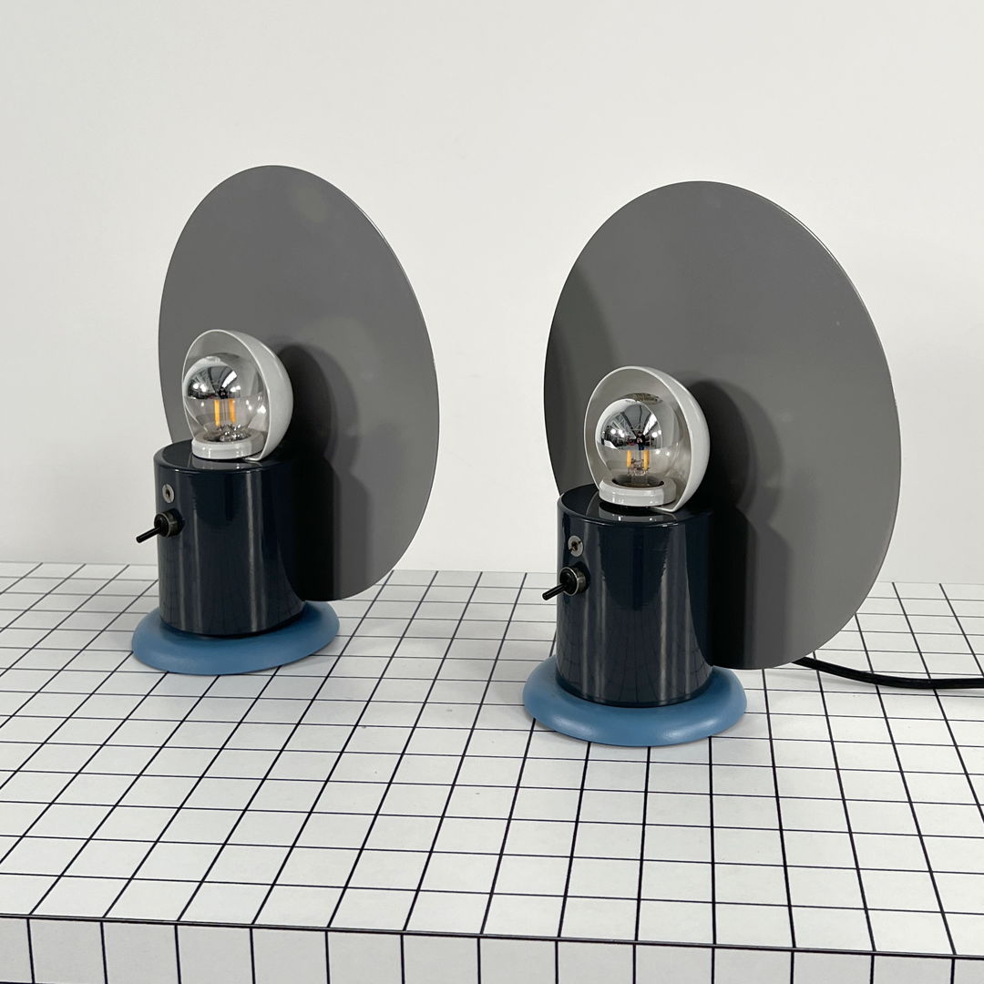 Pair of Round Desk Lamps by Michele De Lucchi for Bieffeplast, 1980s