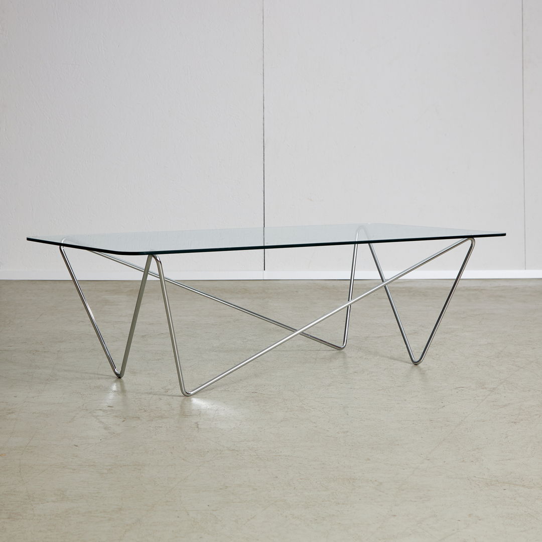 Coffee Table on Curved Chrome Legs