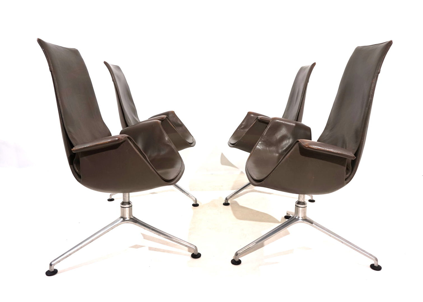 Set of 4 Kill International FK6725 leather chairs by Fabricius & Kastholm