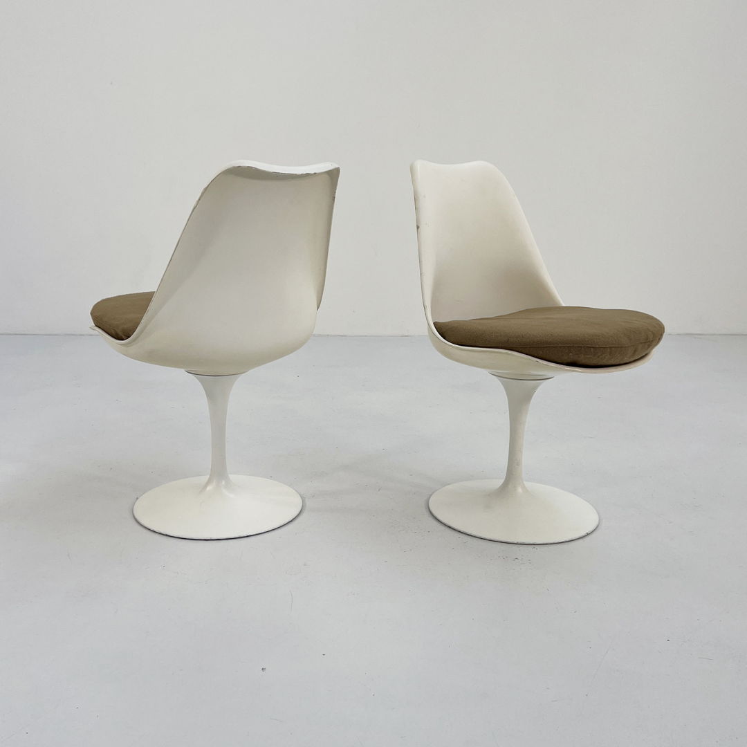 Taupe Swivel Tulip Dining Chair by Eero Saarinen for Knoll, 1960s