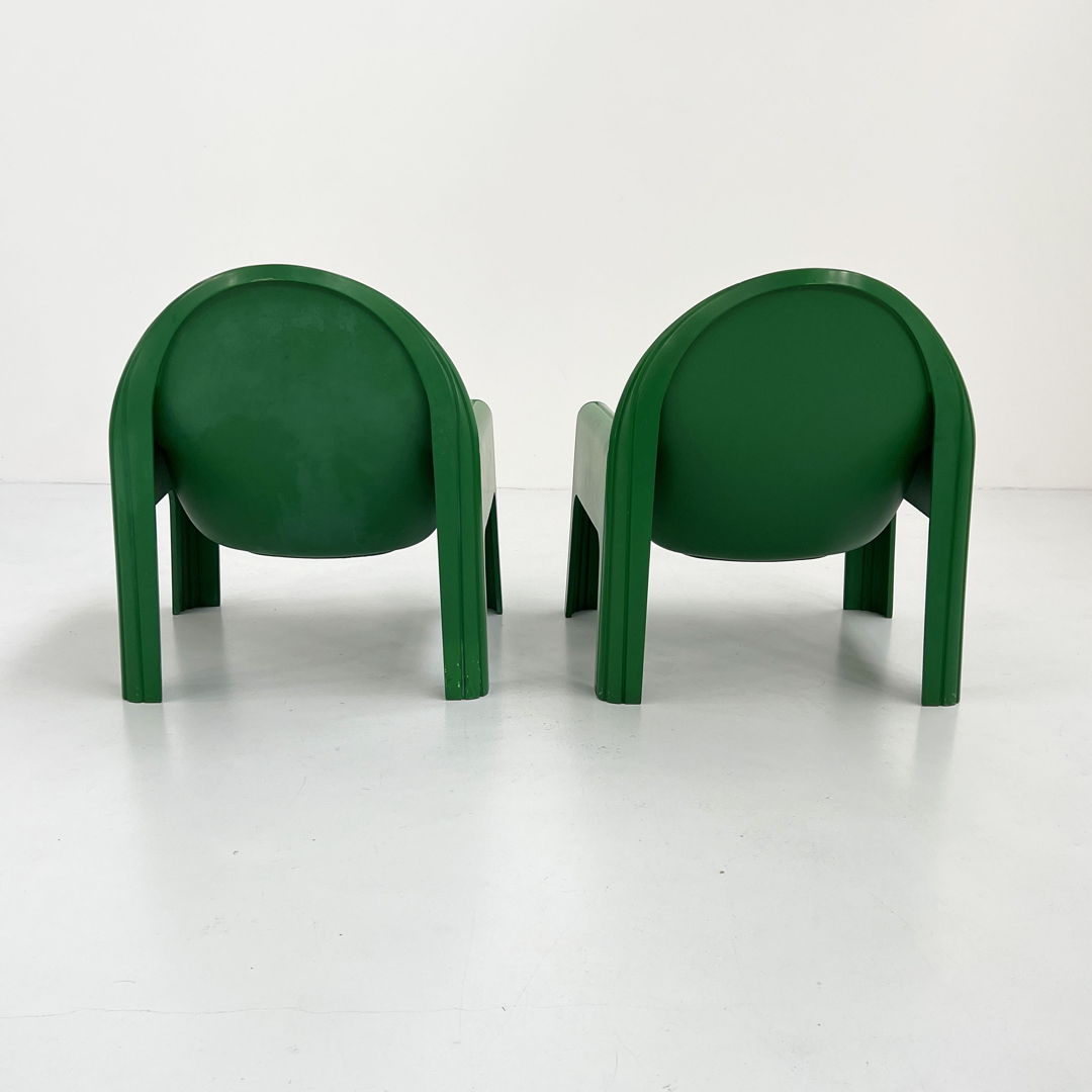 Pair of Green Model 4794 Lounge Chairs by Gae Aulenti for Kartell, 1970s