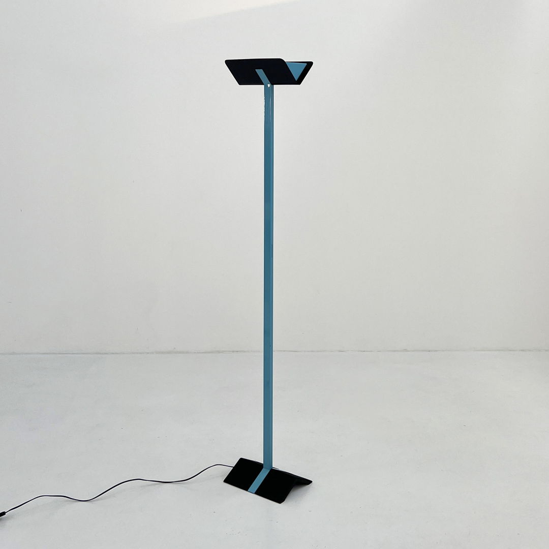 Postmodern Black & Blue Floorlamp, 1980s