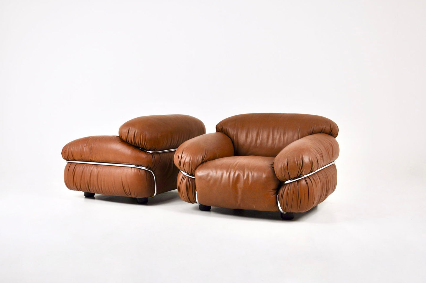 "Sesann" Lounge chairs by Gianfranco Frattini for Cassina, 1970s, set of 2